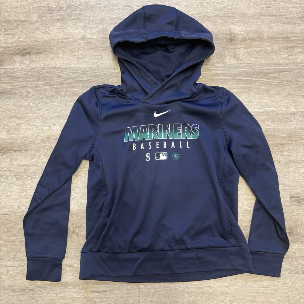 Nike Women's Seattle Mariners Fleece Performance Hooded Sweatshirt Medium